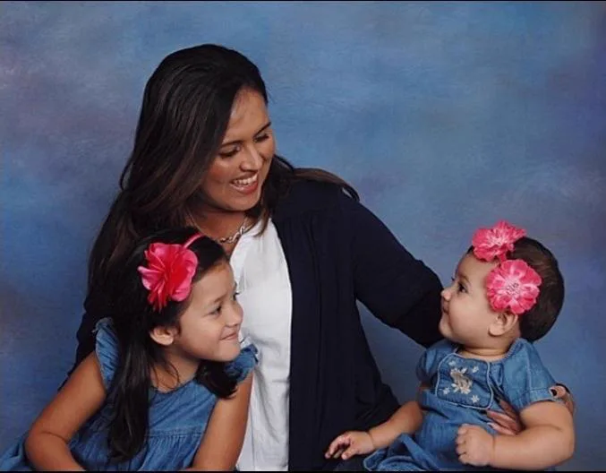 Celeste as a baby with her mom.